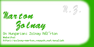 marton zolnay business card